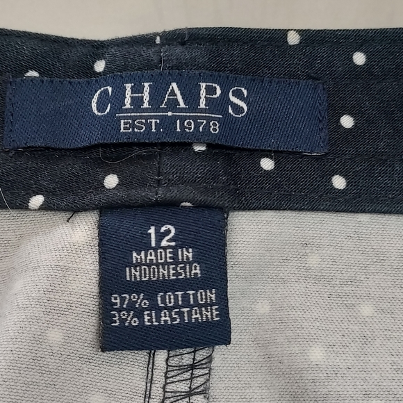 Chaps Navy Polka Dot Skirt. Size 12 - Picture 9 of 10